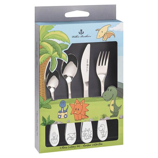 Wilkie Brothers Kids Cutlery 4 Pc Set Dinosaur