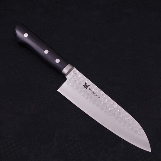 Musashi VG-1 Steel Tsuchime Sakura Wood Santoku Knife 16.5cm