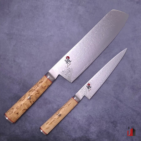 Miyabi 5000MCD Birchwood Nakiri Utility Knife 2 Pc Set