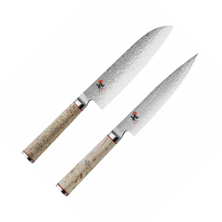 Miyabi 5000MCD Birchwood Santoku Utility Knife 2 Pc Set