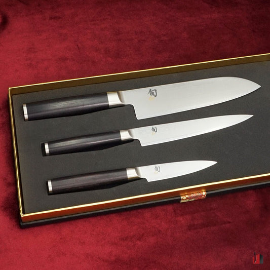 Shun Kai Classic 3 Piece Santoku Knife Set