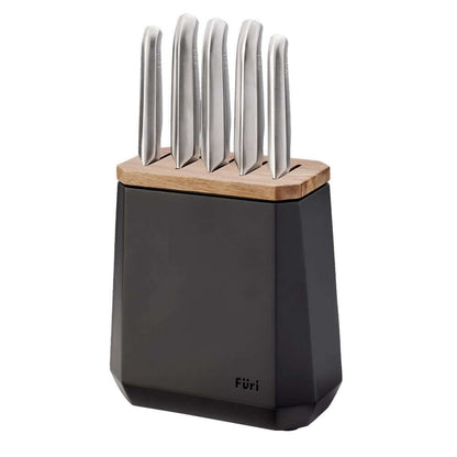 Furi Stone Knife Block Midnight 6 Pc Set